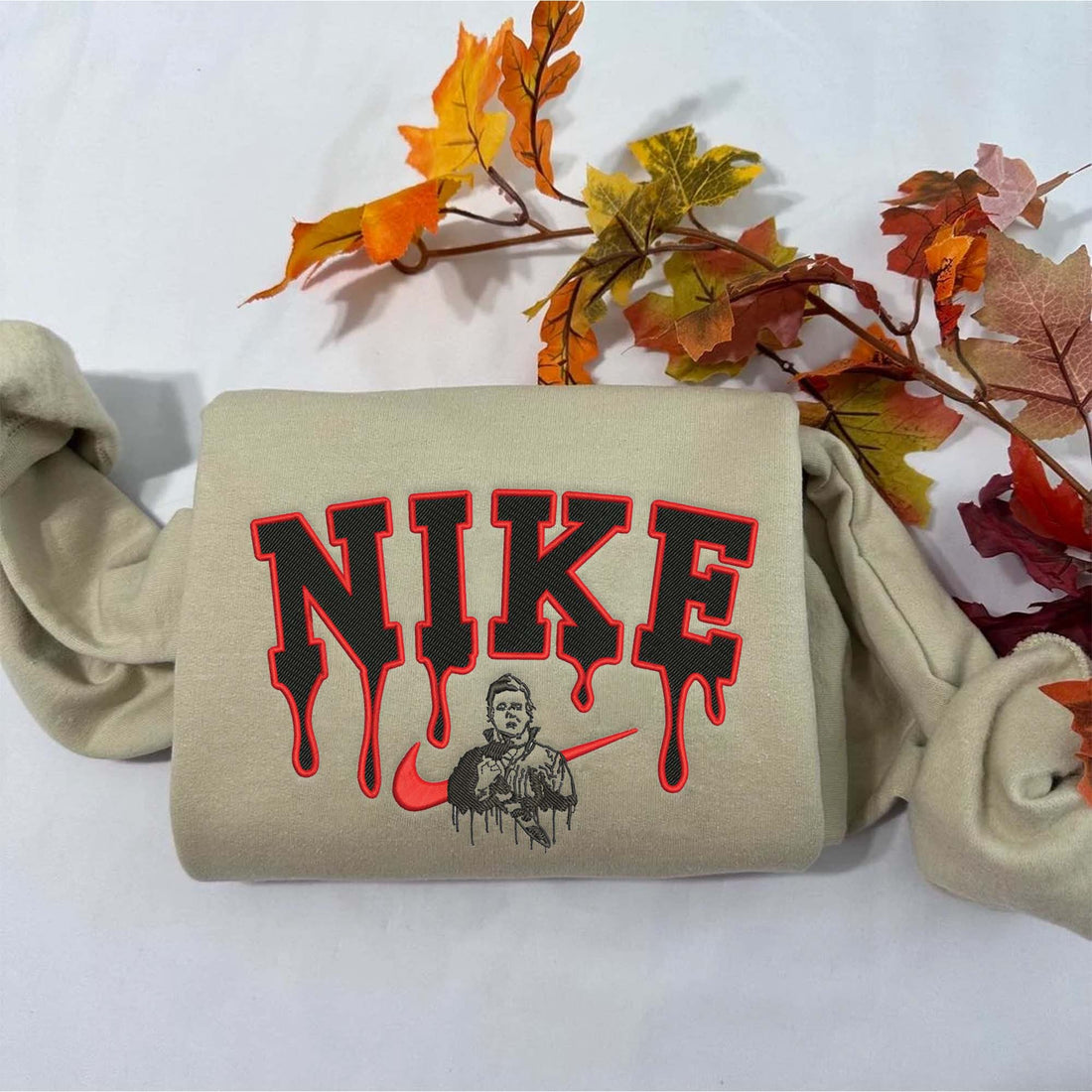 N Horror Character Halloween Sweatshirt, Halloween Embroidery Sweatshirt HLW_M645