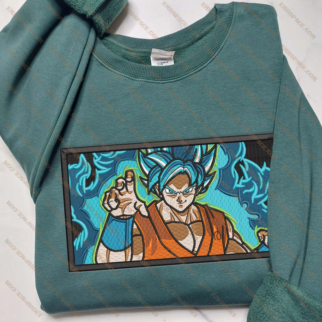 Anime The Blue-Haired Warrior Sweatshirt, Manga Box Embroidery Sweatshirt A_DB46