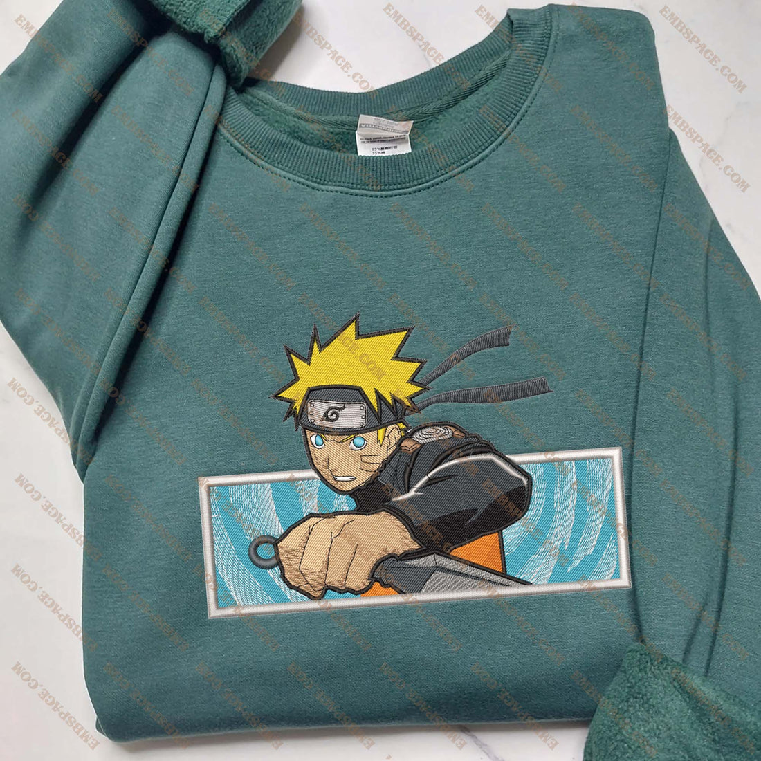 Hero with Ninja Skill Attack Embroidery Sweatshirt, Manga Box Embroidery Sweatshirt A_NT49