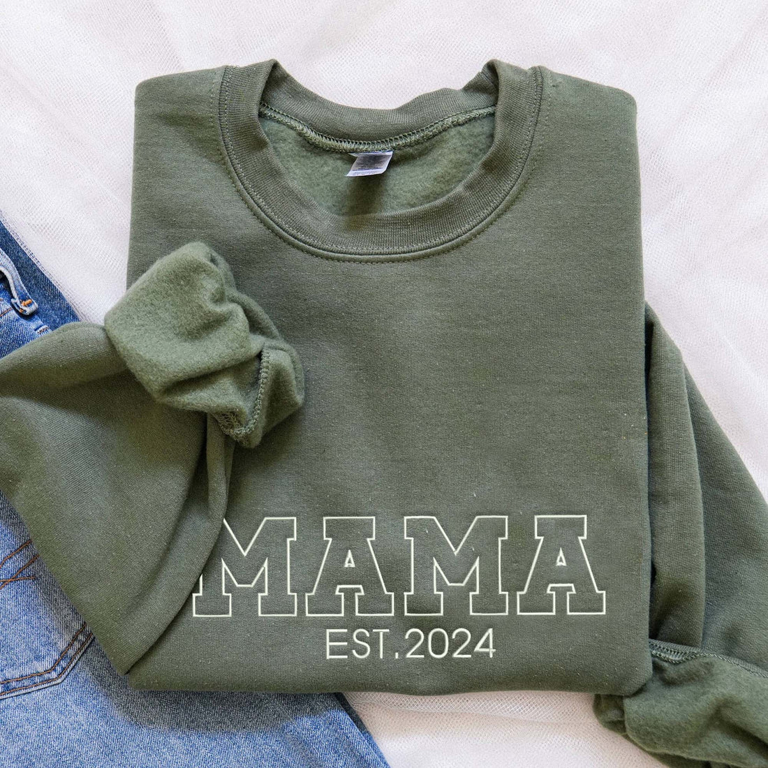 Custom Mom Shirt With Kid Names Sweatshirt, Embroidered Mom Shirt For Mother's Day F_M96