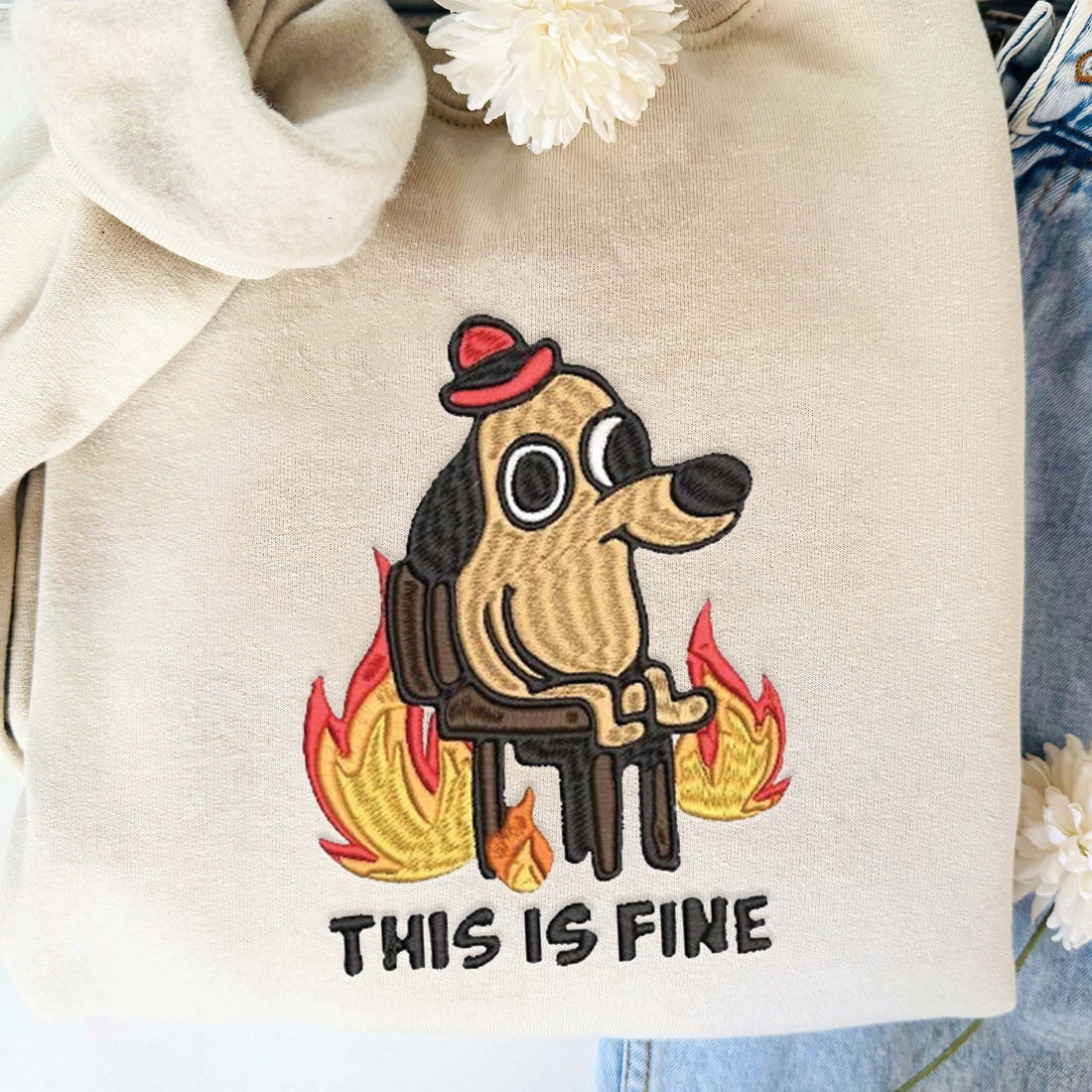 This is Fine Embroidery Sweatshirt, Meme Embroidery Shirt FU_M18