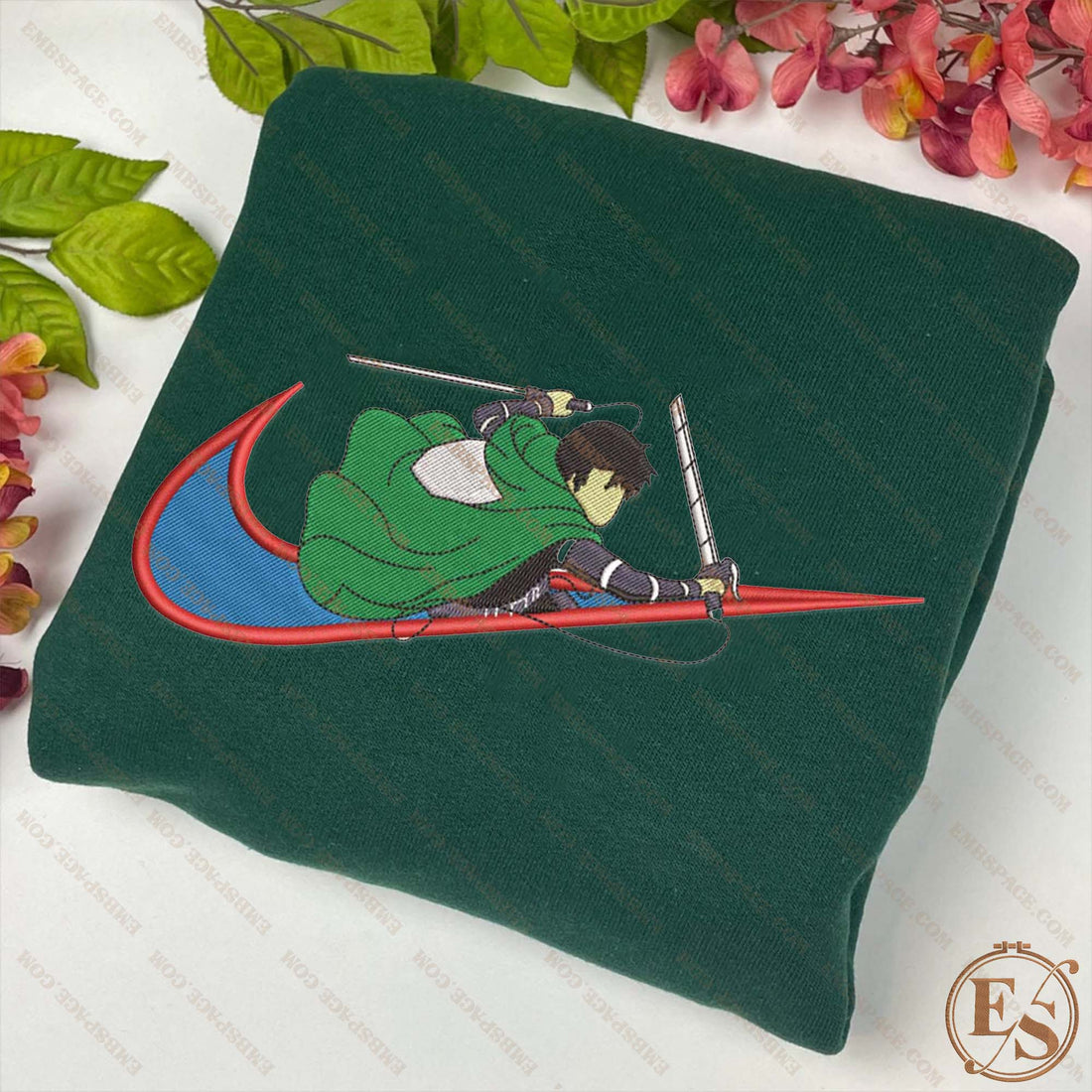 N Anime The Fearless Warrior Embroidery Sweatshirt, N Anime Embroidery Sweatshirt A_AT51
