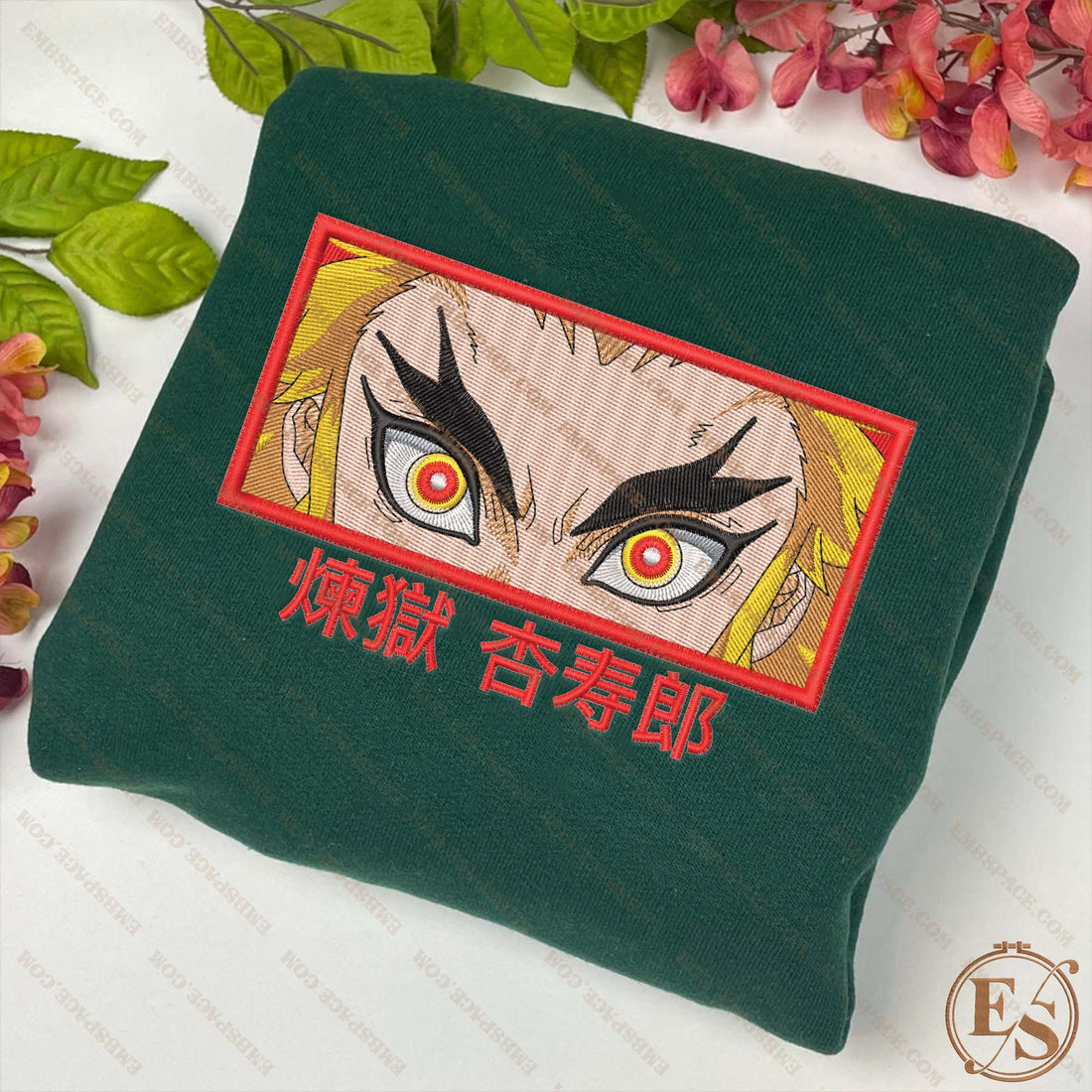 Anime Flaming Hair With Angry Eyes Emb Sweatshirt, Anime Box Embroidery Sweatshirt A_DS21