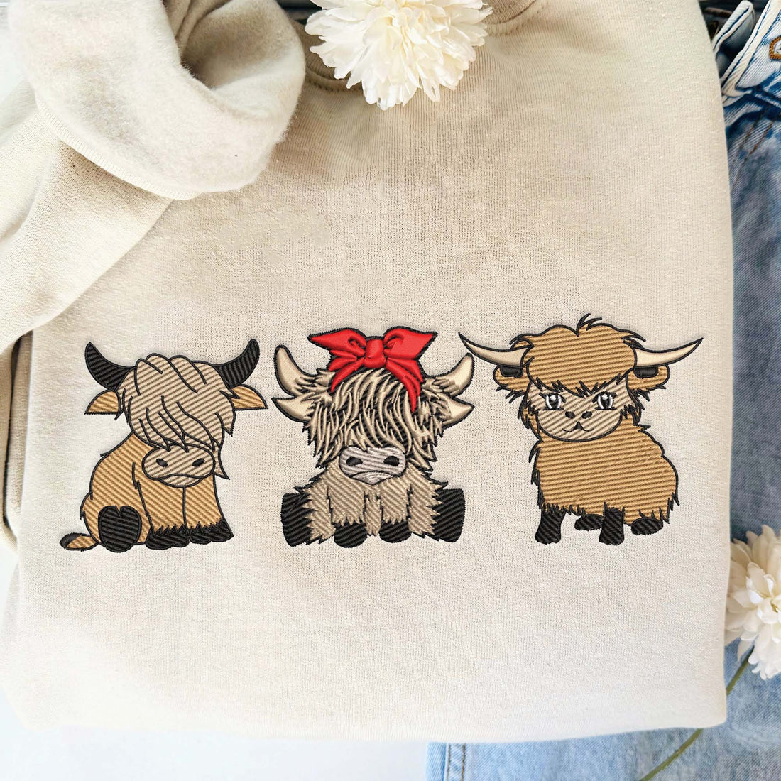 Highland Cow Embroidery Shirt, One Boujee Heifer Embroidery Design P_M30
