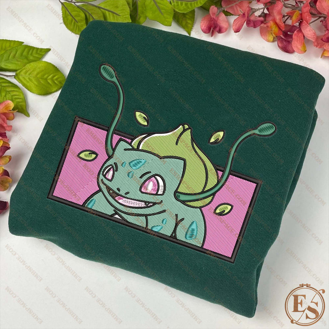 Anime The Leafy Deer Creature Embroidery Sweatshirt, Manga Box Embroidery Sweatshirt A_PK33