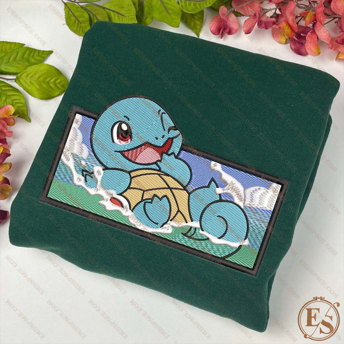 Anime The Sturdy Water Turtle Embroidery Sweatshirt, Manga Box Embroidery Sweatshirt A_PK34