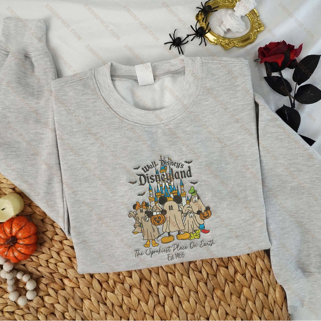 Cartoon Mouse Family Halloween Embroidery Sweatshirt, Halloween Embroidery Sweatshirt HLW_M1489