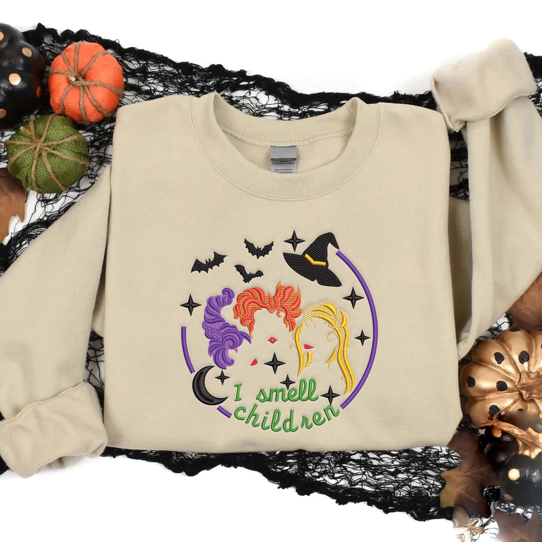 I Smell Children Embroidery Sweatshirt, Halloween Embroidery Sweatshirt HLW_M37