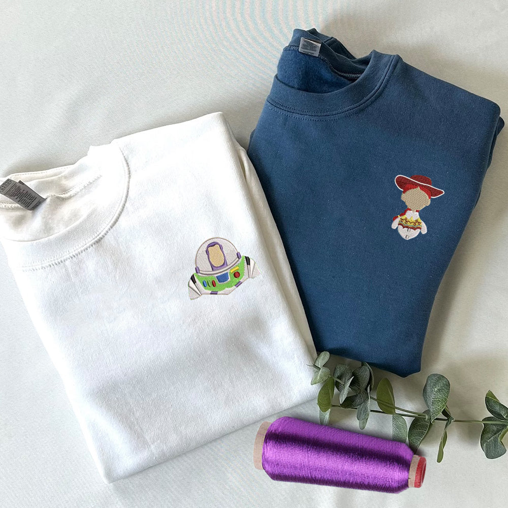 Custom Cute Cartoons Toys Couples Sweatshirt, Couple Embroidery Sweatshirt CM_C48