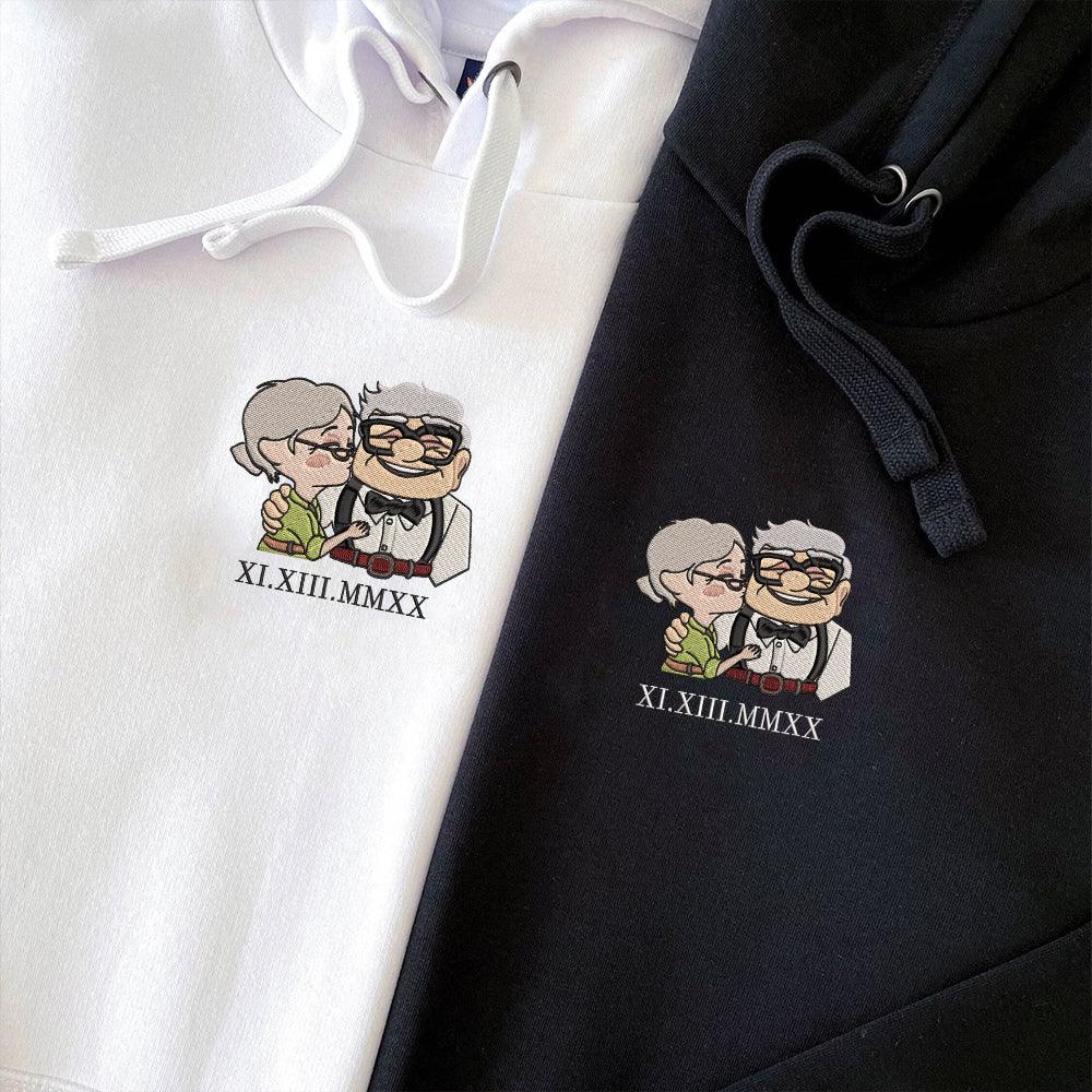 Custom Cartoon Beloved Animated Duo Couples Sweatshirt, Couple Embroidery Sweatshirt CM_C22