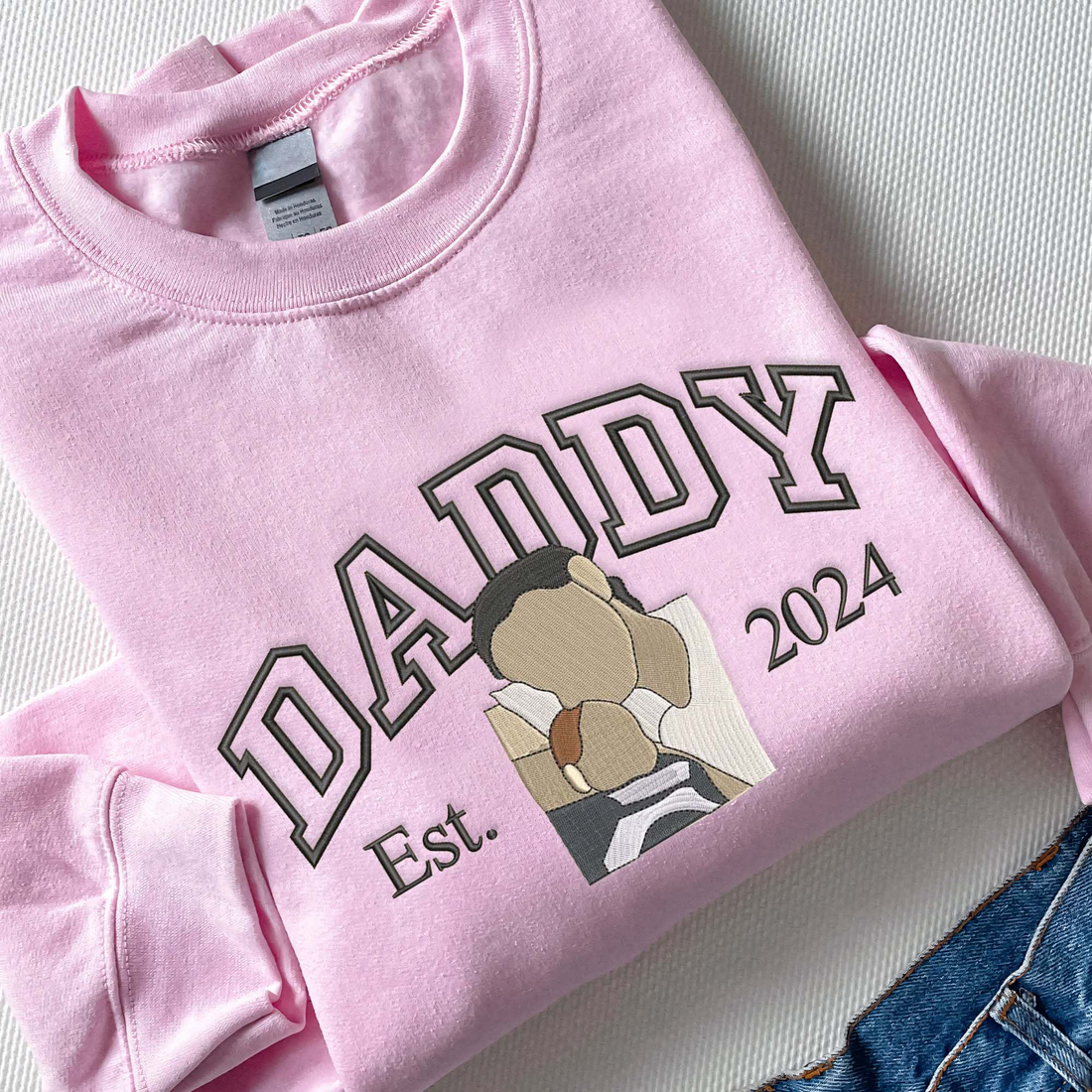 Custom Daddy Embroidery From Photo Shirt, Personalized Dad Portrait Shirt F_M12