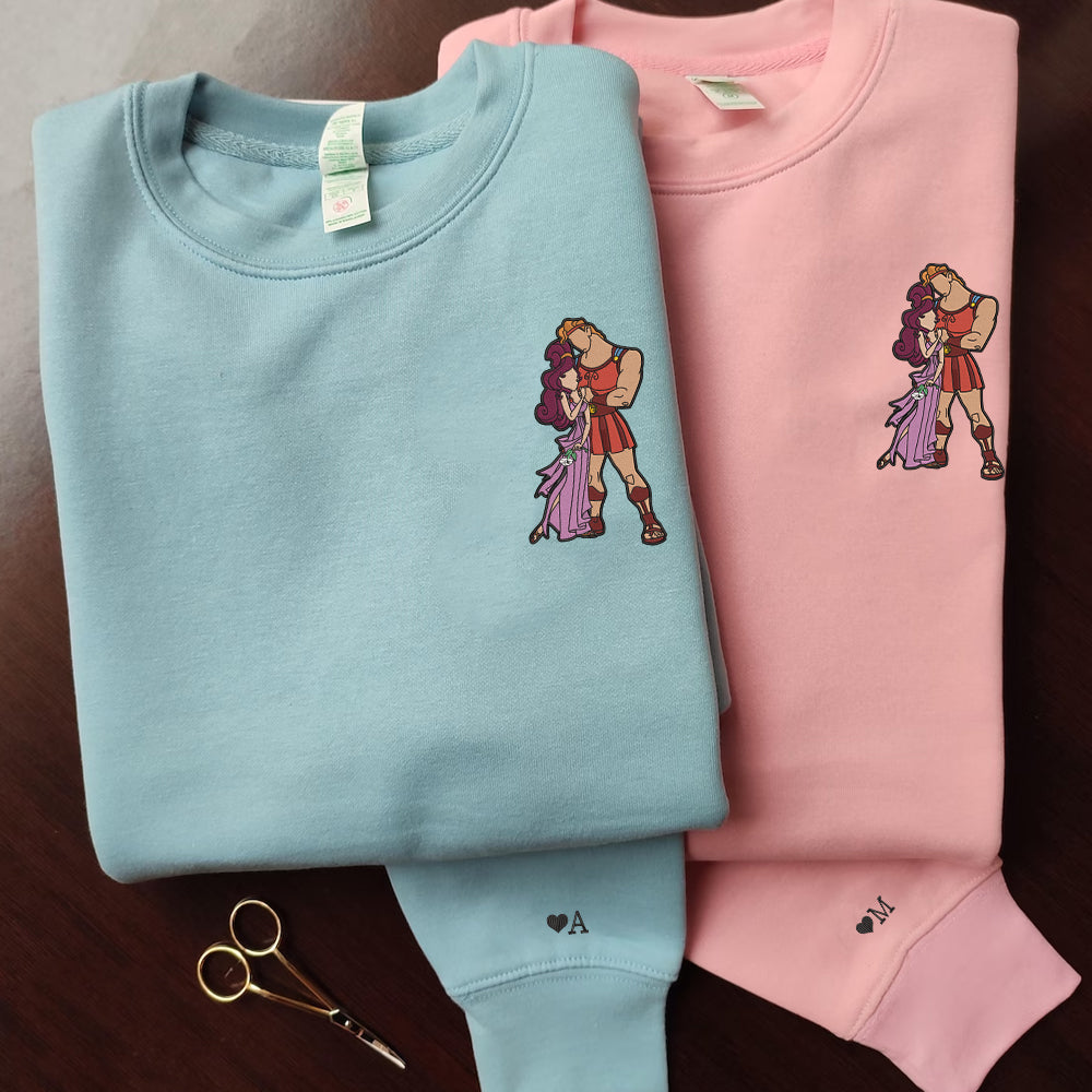 Custom Cute Legendary Hero Couples Sweatshirt, Couple Embroidery Sweatshirt CM_C55