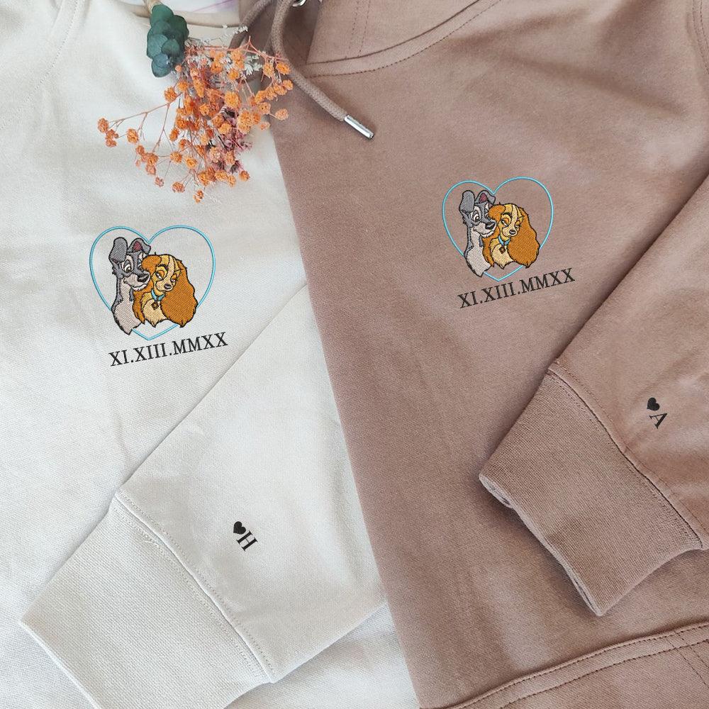 Custom Cute Lady The Tramp Sweatshirt, Couple Embroidery Sweatshirt CM_C56
