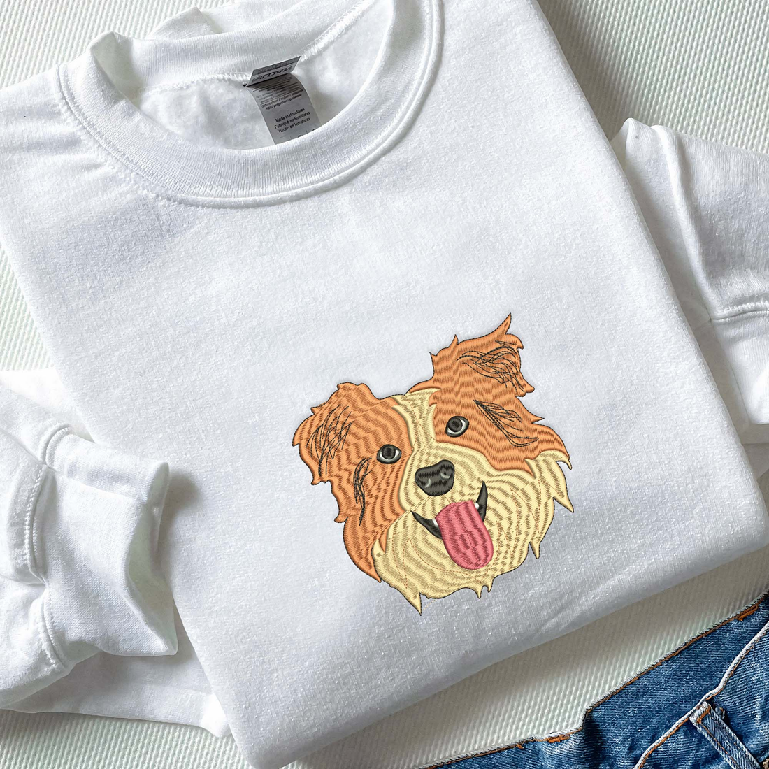 Custom Dog Face Embroidered Shirt, Dog Photo Embroidered Hoodie P_M05