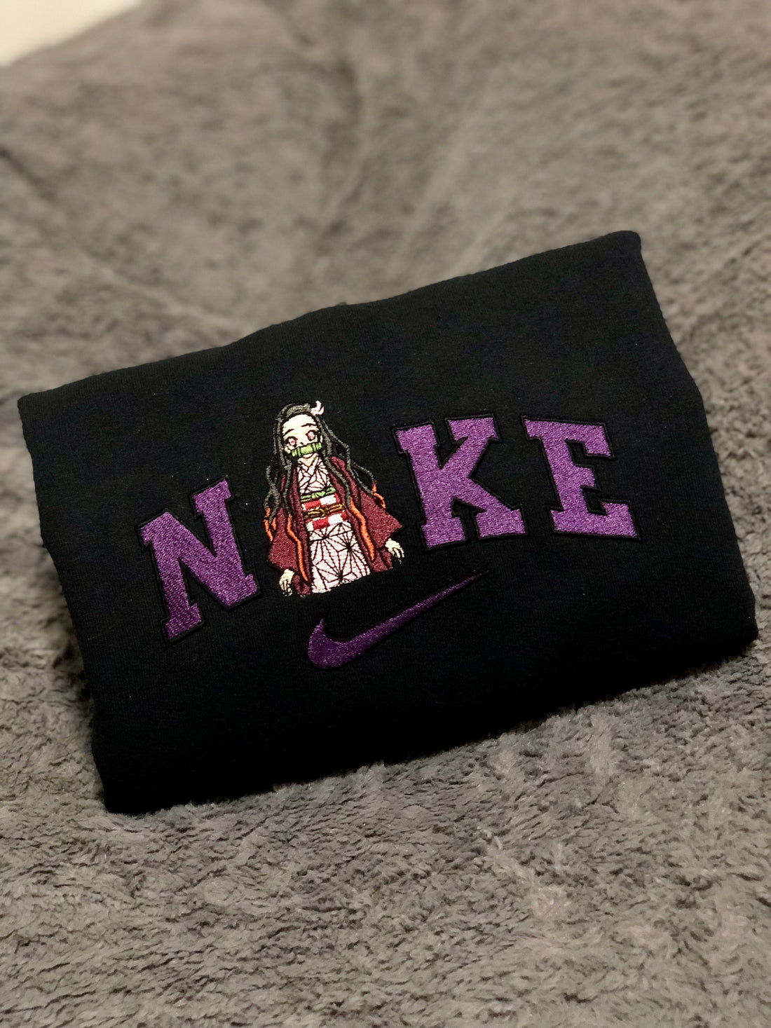 Anime Demon Girl Parody Swoosh Sweatshirt, N Anime Embroidery Sweatshirt BE_A03