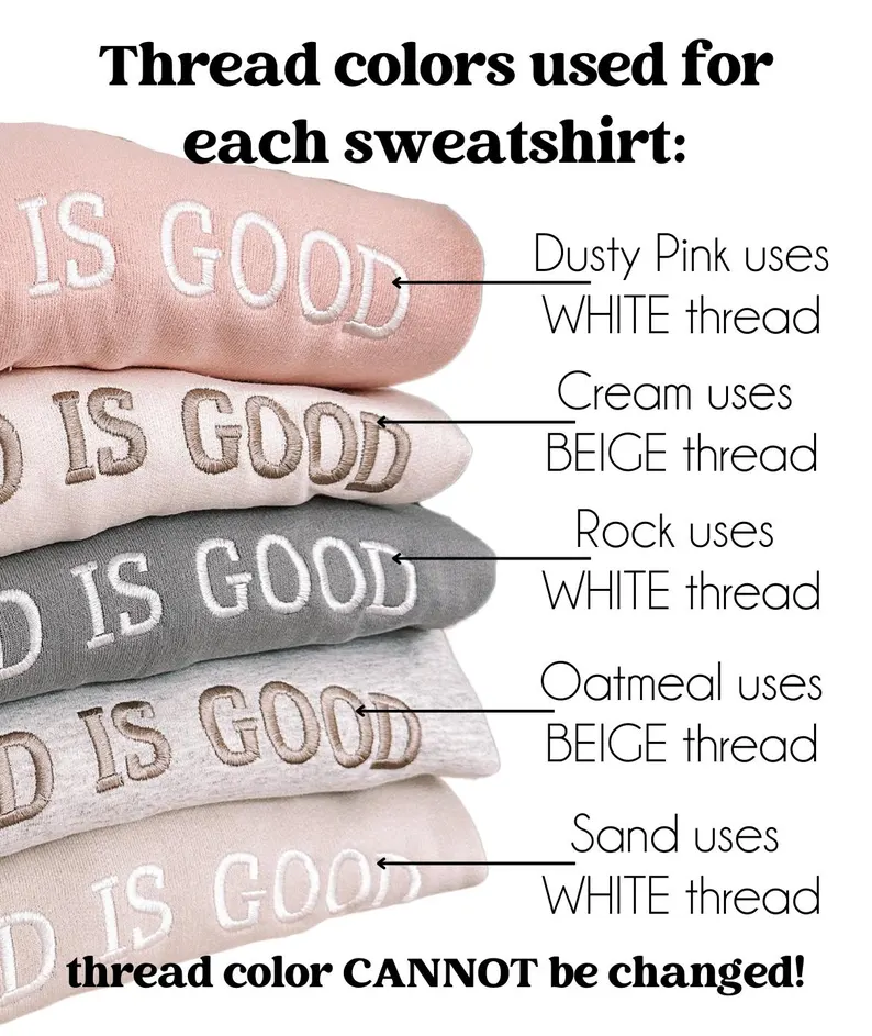 Embroidered GOD IS GOOD Sweatshirt T_M42