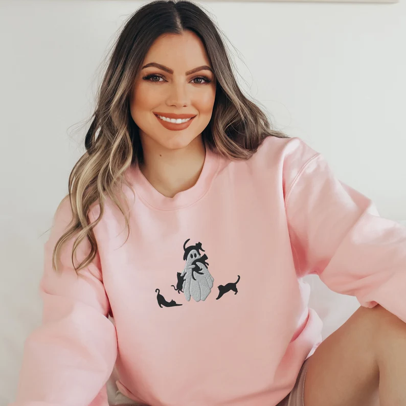 Halloween Sweatshirt Embroidered T_M60