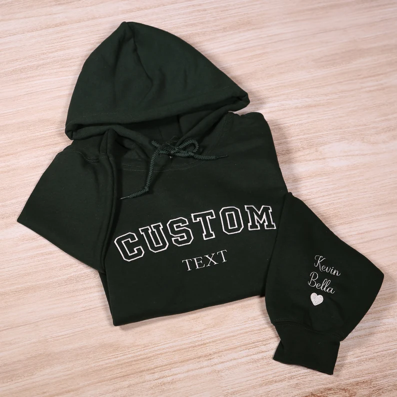 Personalized College Letter Embroidery Sweatshirt T_M22