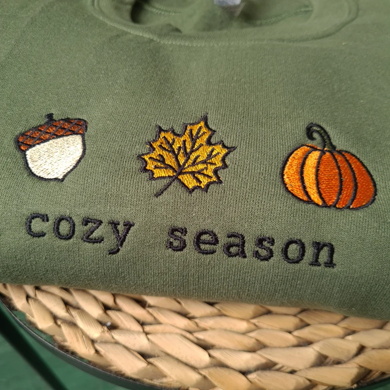 Fall Embroidered Sweatshirt T_M69