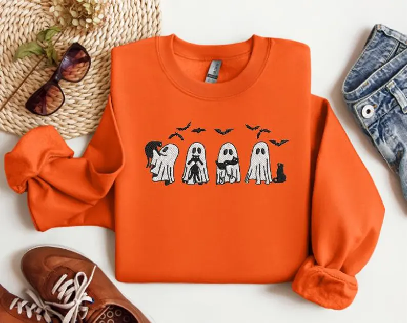 Halloween Sweatshirt Embroidered T_M61