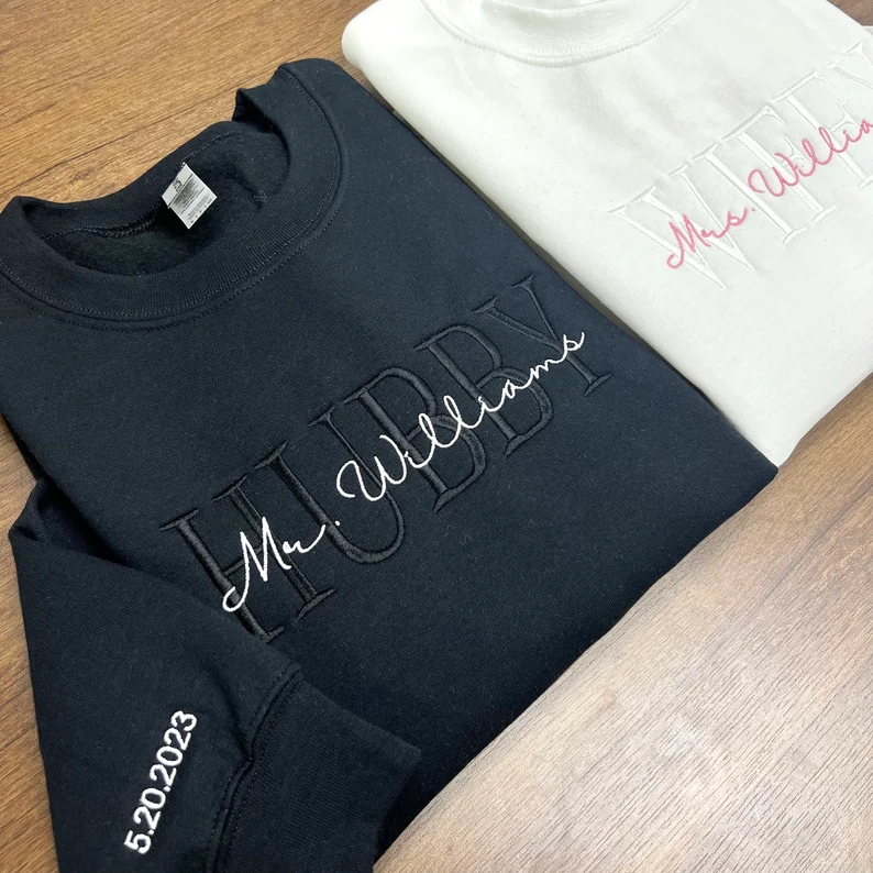 Custom Mrs. Embroidered Sweatshirt T_M76