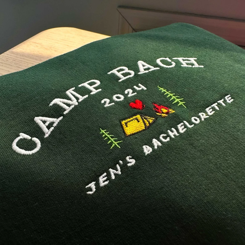 Custom Camp Bachelorette Embroidered Sweatshirt T_M123