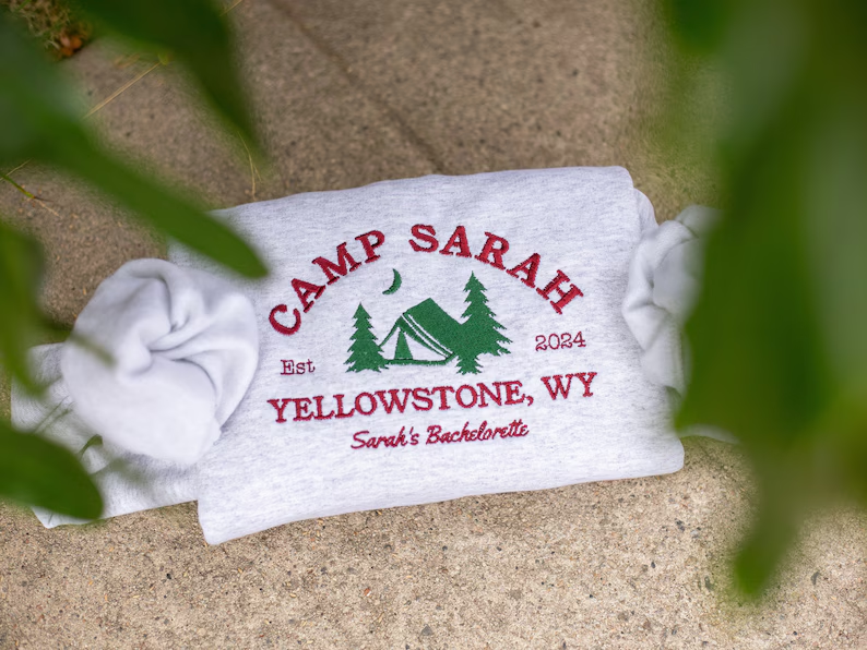 Custom Camp Bachelorette Party Embroidered Sweatshirt T_M107