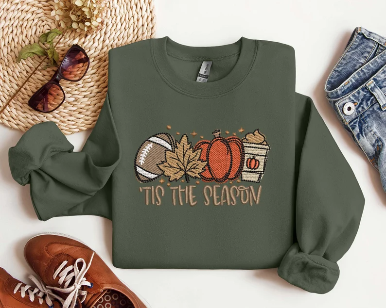 Embroidered Pumpkin Spice Latte Shirt T_M73