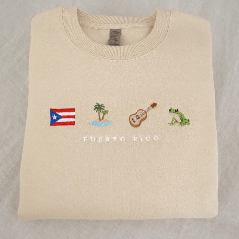 Puerto Rico Embroidery Sweatshirt T_M110
