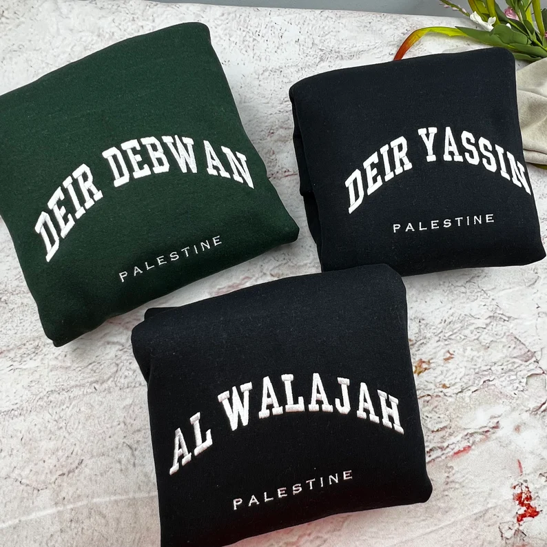 Custom Palestine City Embroidered Sweater T_M112
