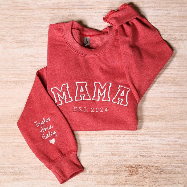 Custom Embroidered Mama Sweatshirt T_M82