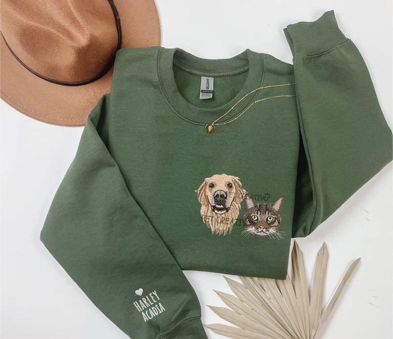 Custom EMBROIDERED Pet Sweatshirt T_M89
