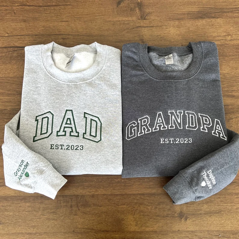 Custom Dad Embroidered Sweatshirt T_M48