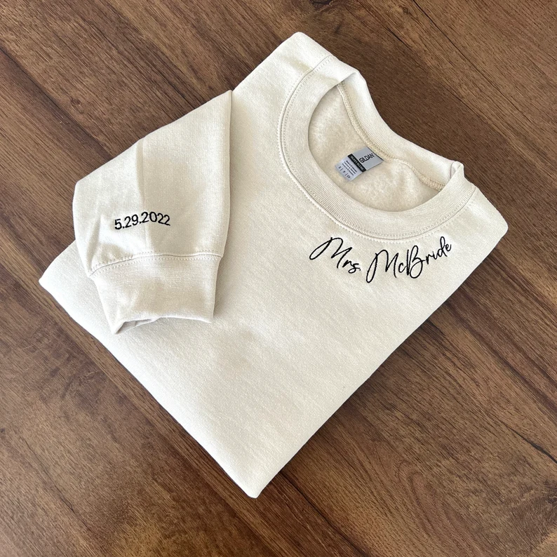 Custom Mrs. Embroidered Sweatshirt T_M35