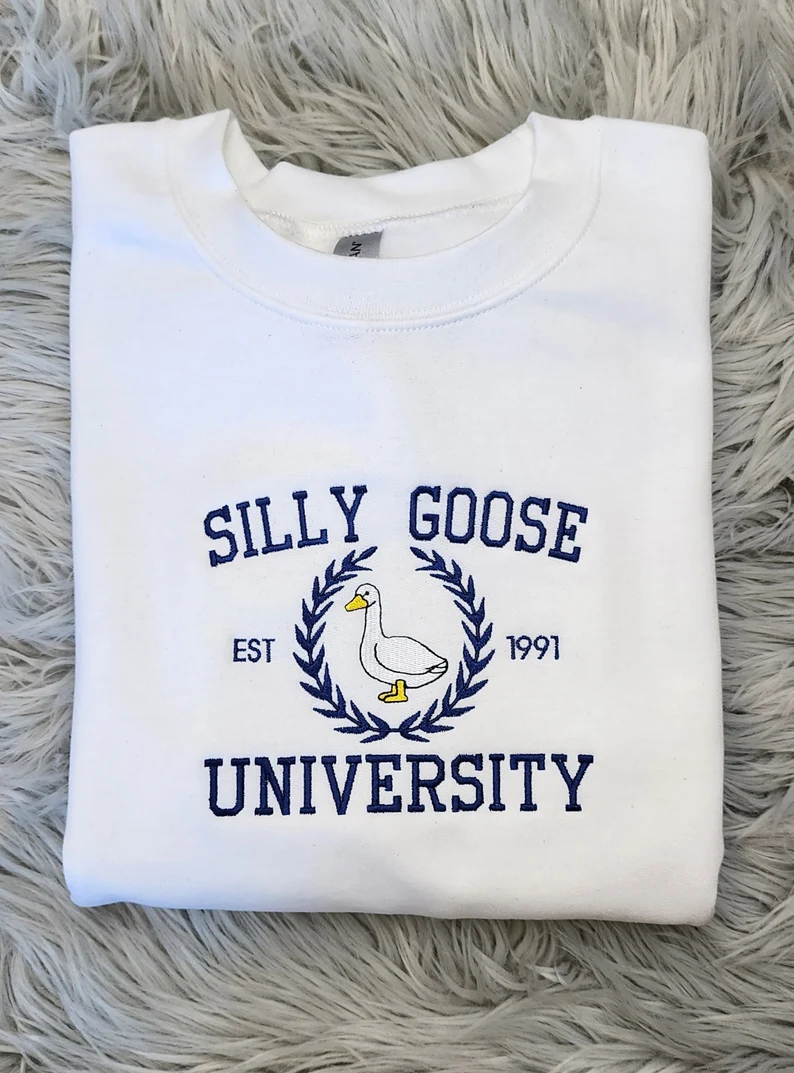 Silly Goose University Embroidered Sweatshirt T_M55