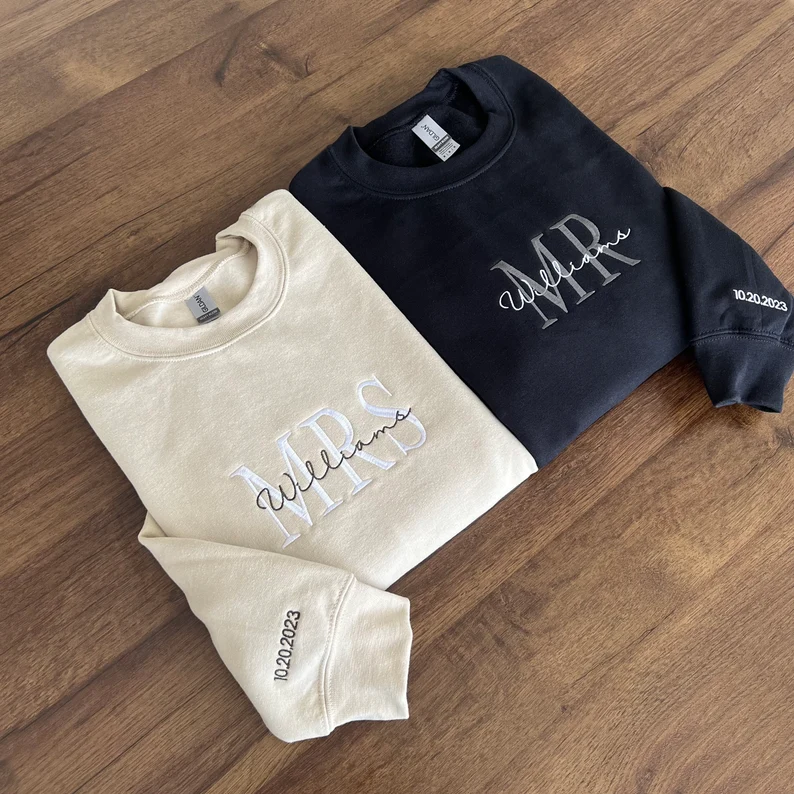 Custom Mrs. Embroidered Sweatshirt T_M28
