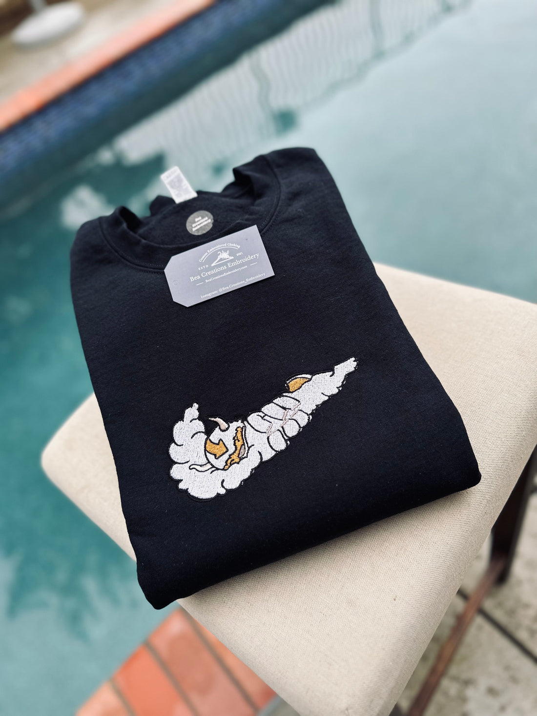 Flying Bison in Clouds Parody Sweatshirt, Anime Embroidery Sweatshirt BE_A14