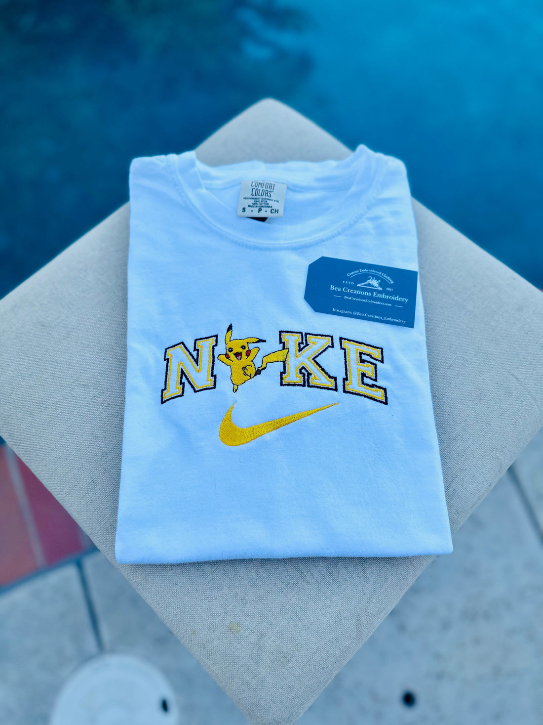 Pika-Poke Swoosh Parody Sweatshirt, Anime Embroidery Sweatshirt BE_A10