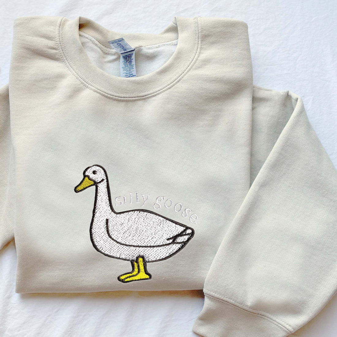 Embroidered Silly Goose Shirt, Embroidered Goose Sweatshirt Crewneck FU_M08