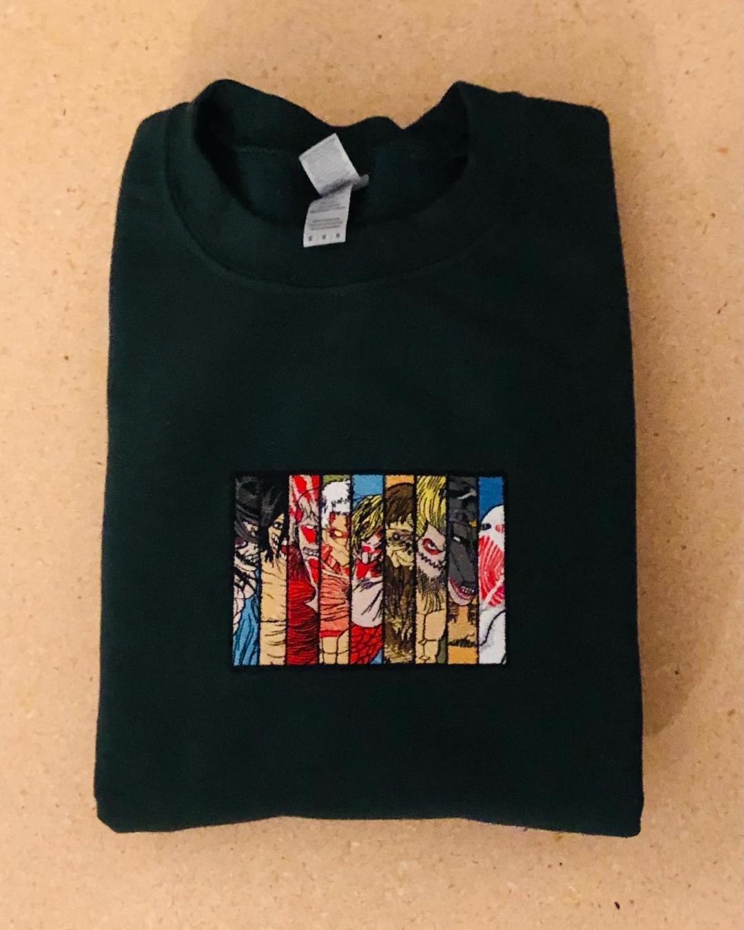 Anime Giants Parody Sweatshirt, Anime Embroidery Sweatshirt BE_A07