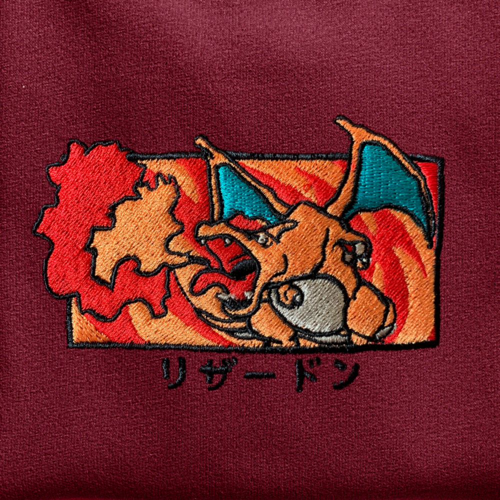 Fire-breathing Dragon Sweatshirt, Anime Embroidery Sweatshirt GI_A23