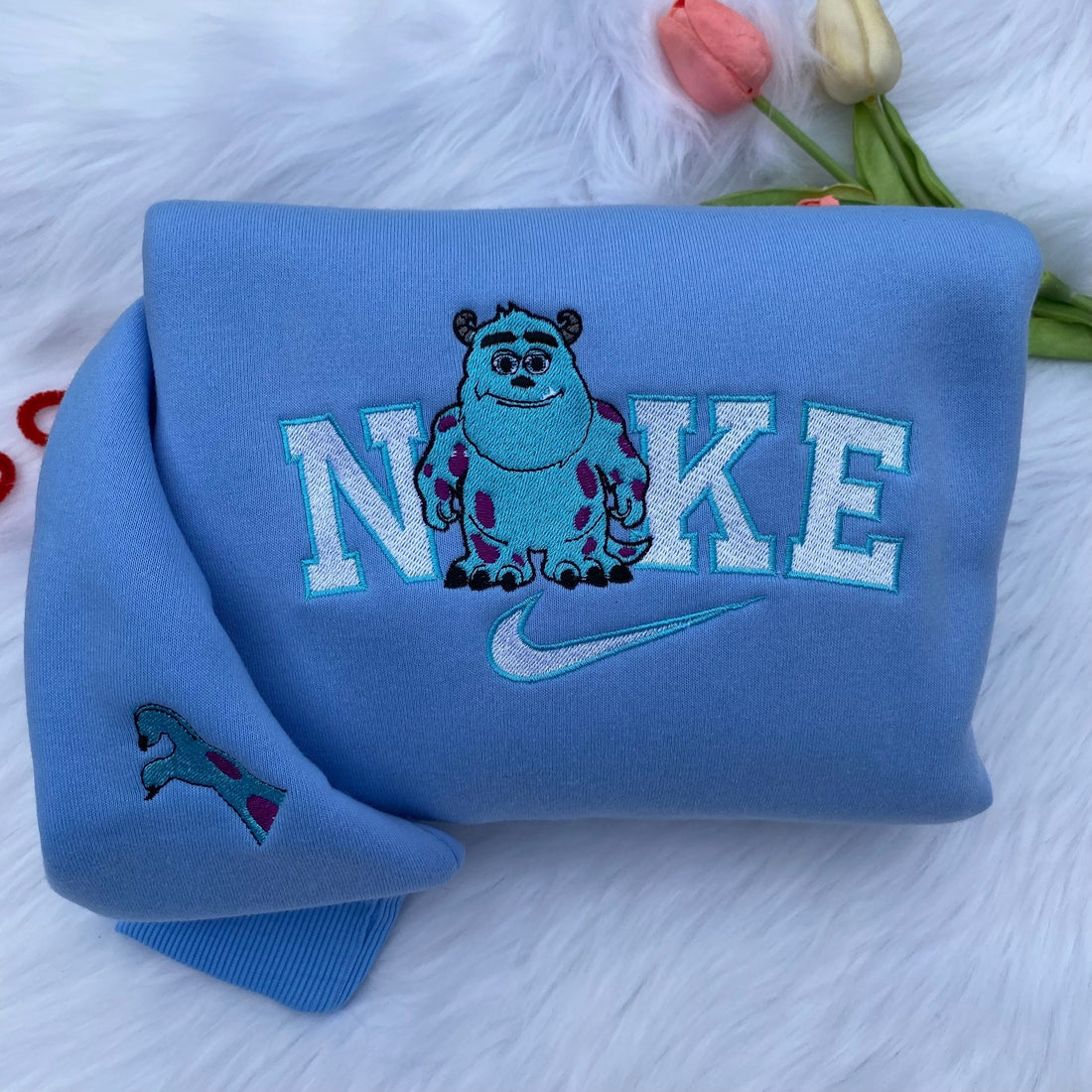 Monster Embroidery Sweatshirt, Cartoon Embroidery Sweatshirt CU_N75