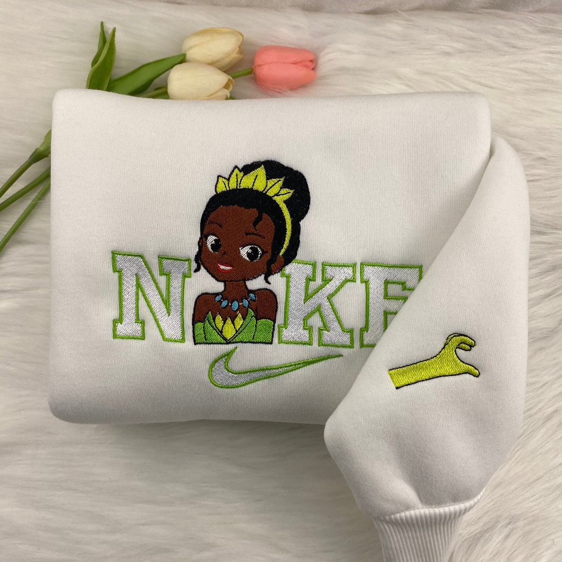 Chibi Princess And Prince Frog Sweatshirt, Cartoon Embroidery Sweatshirt CU_N103