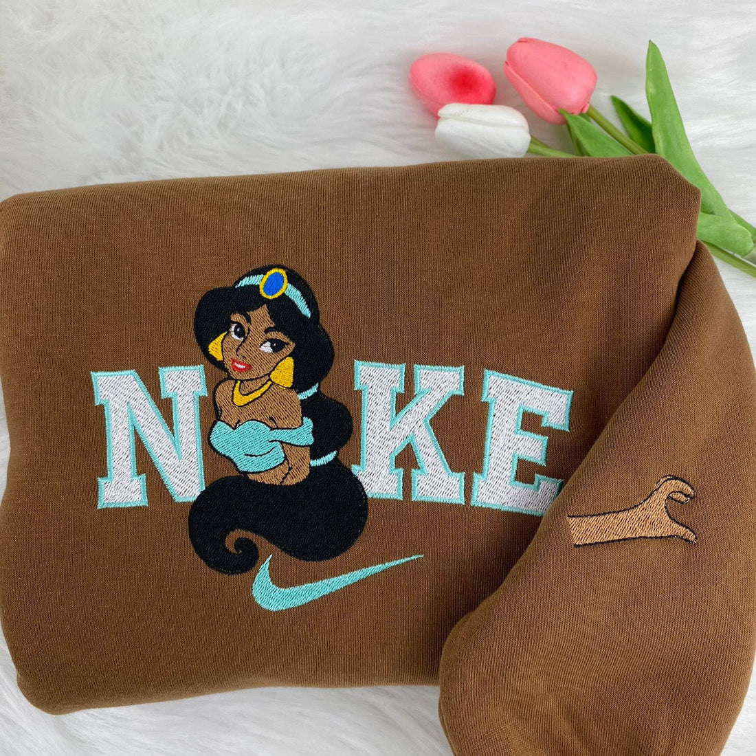 God Light Embroidery Sweatshirt, Cartoon Embroidery Sweatshirt CU_N29