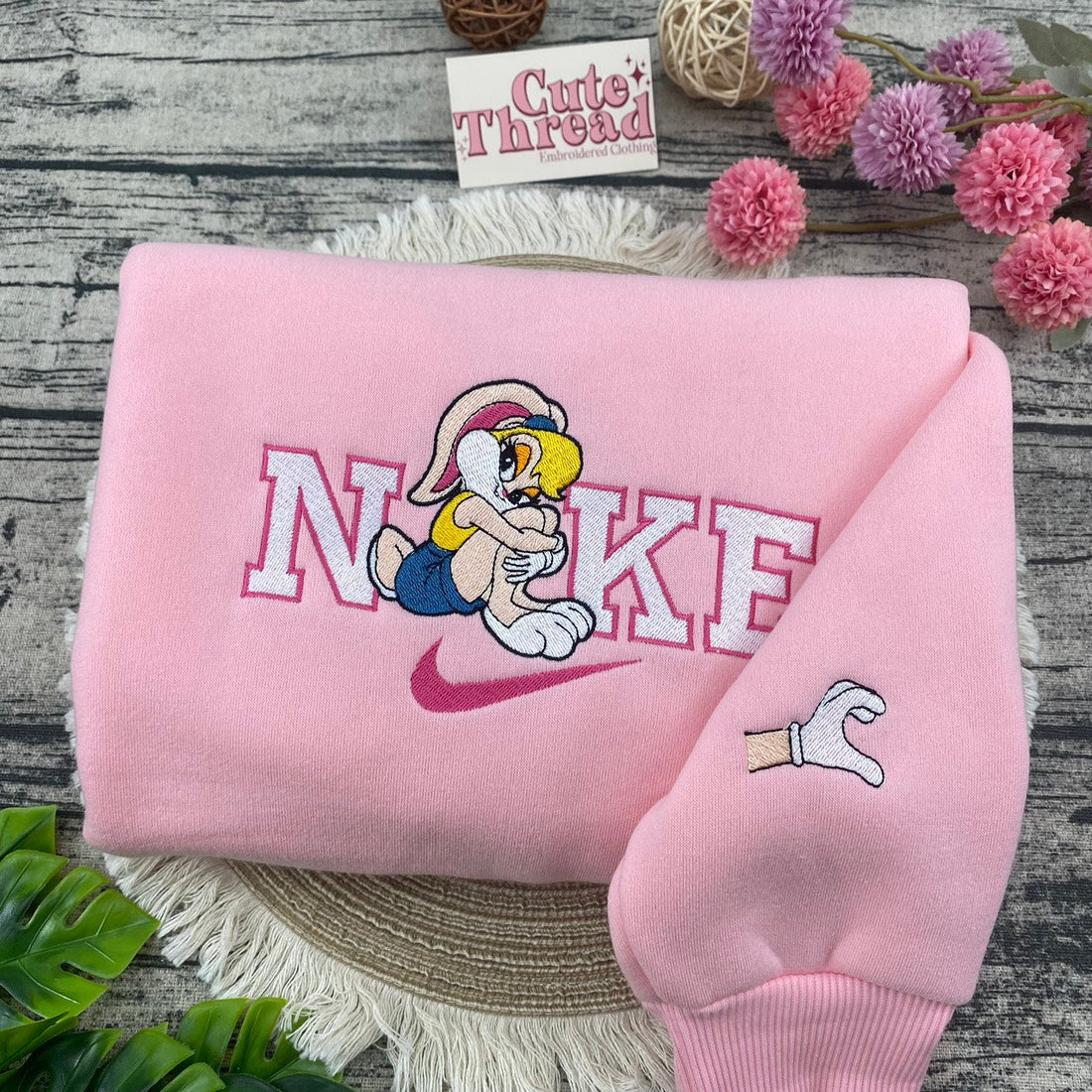 Bunny Embroidery Sweatshirt, Cartoon Embroidery Sweatshirt CU_N14
