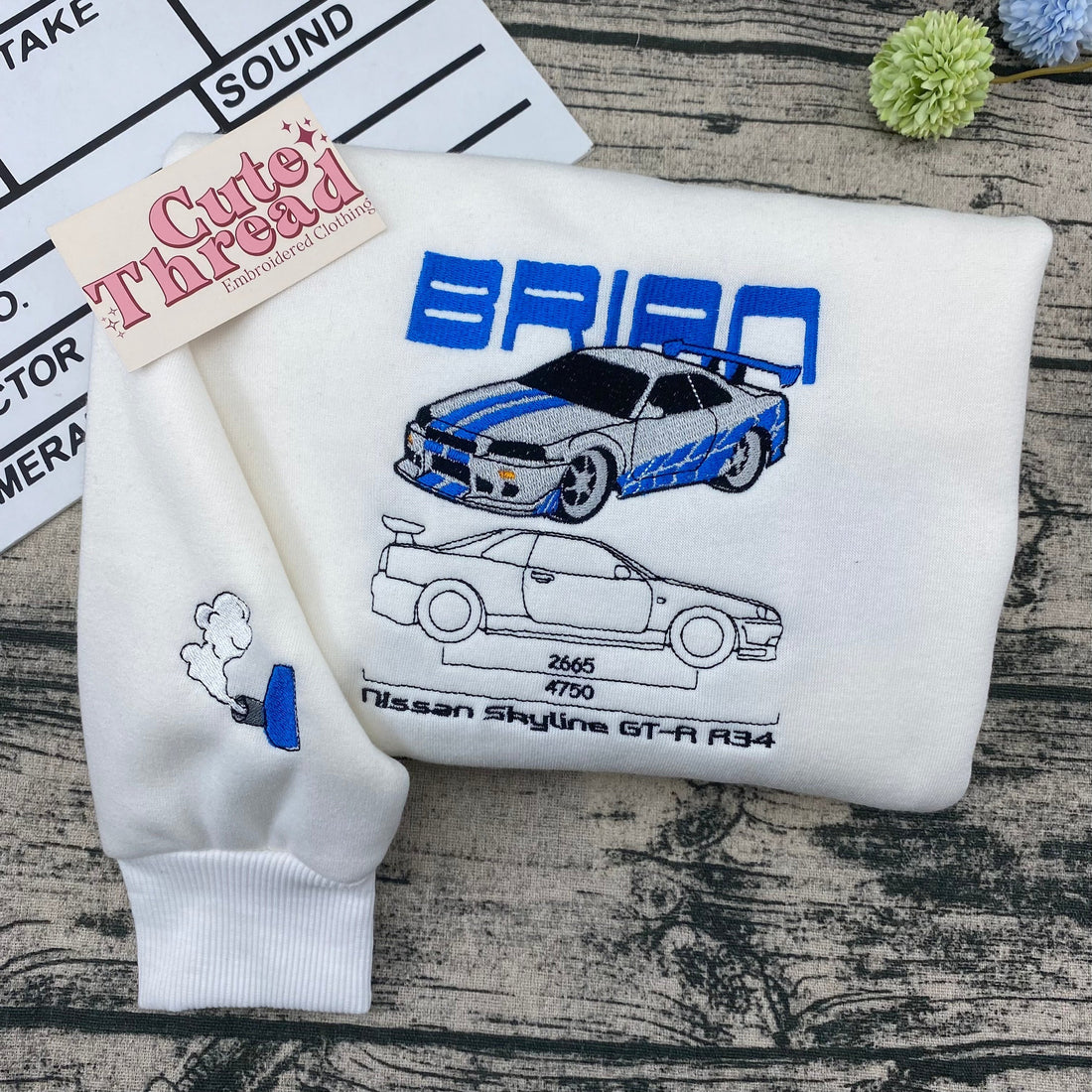 Custom Car Embroidery Sweatshirt, Car Embroidery Sweatshirt CU_N09