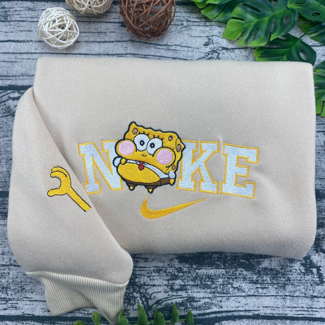 SquarePants And Friend Sweatshirt, Cartoon Embroidery Sweatshirt CU_N88