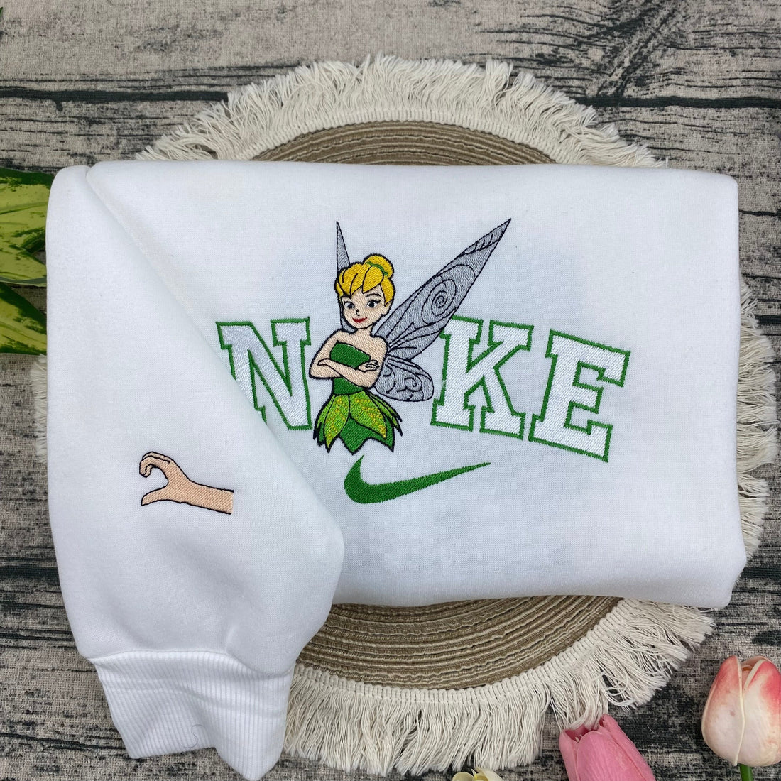 Green Fairy Sweatshirt, Cartoon Embroidery Sweatshirt CU_N104