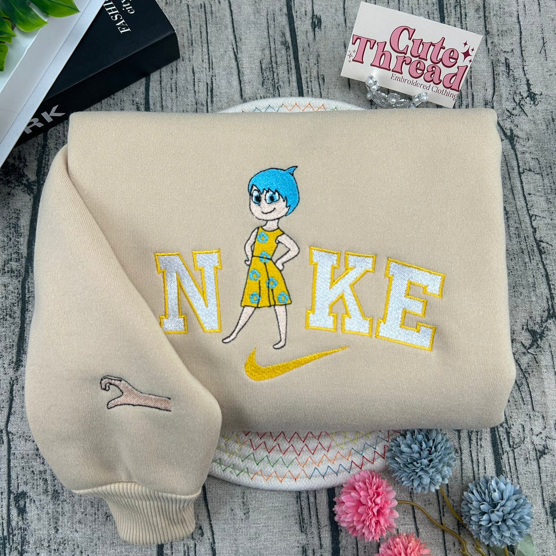 Custom Character Embroidery Sweatshirt, Cartoon Matching Embroidery Sweatshirt CU_N24